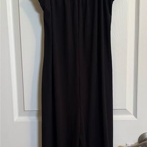 Ekouaer Ribbed Black Jumpsuit